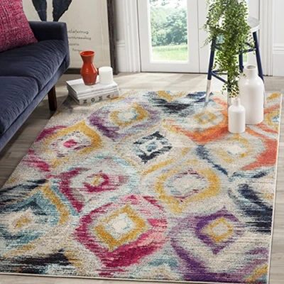 Image de Safavieh Vistoso Grand Tapis de Salon rectangulaire pour Une Utilisation en intérieur, Polypropylène, Multicolore, 120 X 180 cm