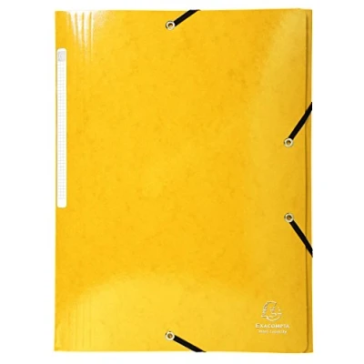 Image de Exacompta Réf. 55828E Carton de 25 chemises à élastiques Iderama pochettes 3 rabats Maxi Capacity en carte lustrée pelliculée 425 g/m2 dim 24 x 32 cm pour format A4 couleur jaune
