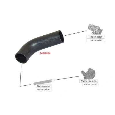 Image de METZGER 2420484 Durite De Refroidissement EPDM (éthylène propylène diène caoutchouc) VOLKSWAGEN: TRANSPORTER 3 Bus, Kasten