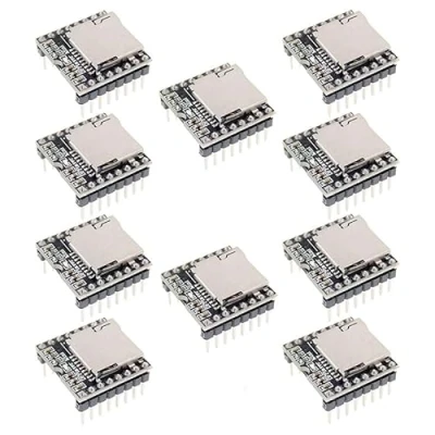 Image de Lot de 10 mini modules lecteur MP3 DFPlayer Module vocal Carte TF et disque USB
