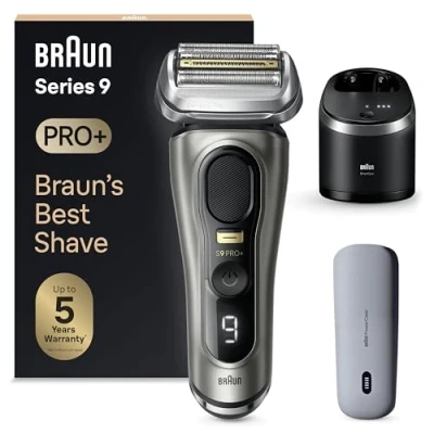 Image de Braun Series 9 PRO+ 9575cc, Rasoir Électrique Pour Homme, 5 Éléments De Rasage, Tondeuse Précision Intégrée, Station SmartCare, Étui PowerCase, 60 Min D&#039;autonomie, Fabriqué En Allemagne, Graphite