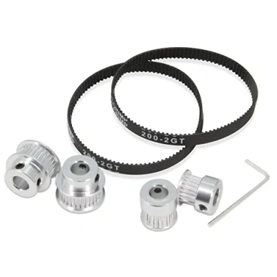 Image de Zeberoxyz 2 pièces ensemble GT2 roue synchrone 20&amp;30 dents 8mm alésage poulie de distribution en aluminium avec longueur 200mm largeur 6mm ceinture (20 30T 8B 6)