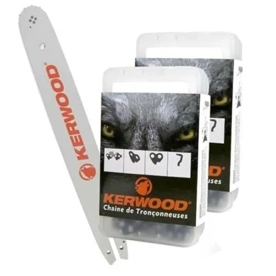 Image de Kit tronçonneuse 1 guide + 2 chaînes Kerwood. 45 cm. 3/8&quot;LP. 1,3 mm. 18B2KCWA. 62 maillons