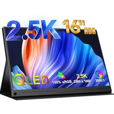 Image de UPERFECT Ecran Portable 2.5K 16 Pouces Moniteur 2560 * 1600 Écran Mobile Haute définition avec Interface HDMI/USB/Type C pour PS3/PS4/Xbo/ordinateur