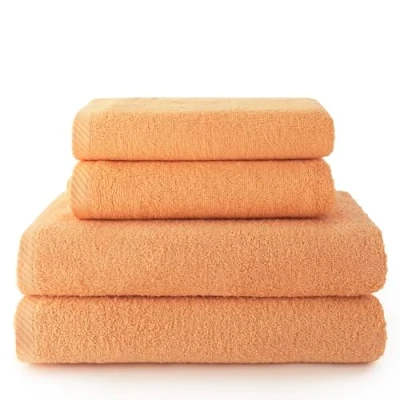 Image de Top Towel Plus Lot de 2 Serviettes Toilette et Bain ou Douche 100% Coton 400 g/m² Papaye