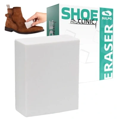 Image de SULPO Gomme nettoyant Daim Chaussure Nettoyante pour Chaussures Cuir Nubuck et 1 Pièces