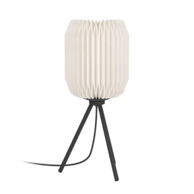 Image de Eglo lampe de table trépied Belgrave, chevet au design japonais, luminaire tripode à poser pour salon et chambre coucher, métal noir papier blanc, FSC, douille E27
