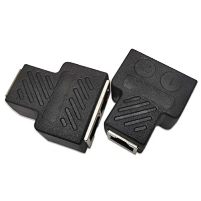 Image de Duttek RJ45 Coupleur, 1 Femelle à 2 Femelle,Connecteur Splitter, Ethernet Cat 5/Cat 6/Cat 7 LAN Câble Extender,Surf en Ligne même Temps Connecteur Adaptateur réseau(1 Paire)