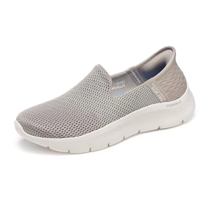 Image de Skechers Chaussures à Enfiler Mains Libres pour Femme Go Walk Flex Relish Basket, Bleu Taupe, 38 EU