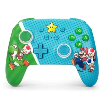 Image de manette sans fil améliorée PowerA pour Nintendo Switch, modèle OLED et Switch Lite, accessoire de jeu, gaming, Bluetooth, sous licence officielle Mario: Super Star