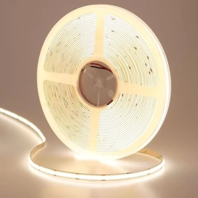 Image de GOMING 24V 15M COB Ruban LED Blanc Naturel 4000K 384LED/M Luminescence Uniforme CRI 93+ Haute Luminosité 11000lm Non étanche Flexible Découpable Bande pour Maison Décorer(Sans Alimentation)