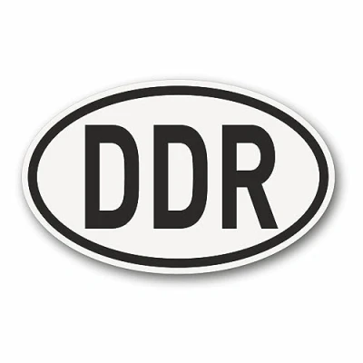 Image de kfz_730 Aimant DDR pour plaque d&#039;immatriculation de la RDA Noir et blanc 145 x 90 mm Facile à installer enlever I Voiture, camion, camping car, cyclomoteur, moto, voiture