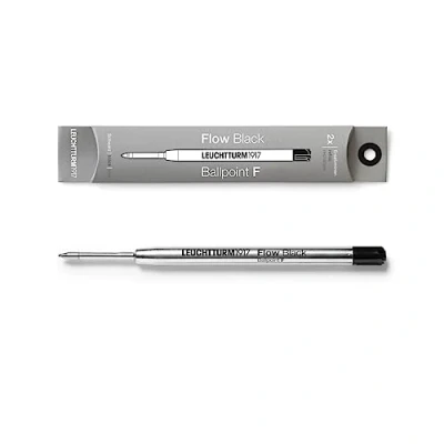 Image de LEUCHTTURM1917 Recharges pour stylo à bille style Parker Drehgriffel Nr 1 Document Proof ISO 15727 2 (lot de 2, pointe fine, noir)