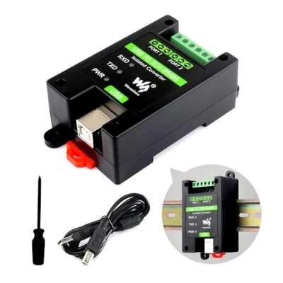 Image de Waveshare USB to 2CH RS485 Industrial Grade Isolated Converter, Onboard Original FT2232HL Chip, Adapter, Multiple Protection Circuits, Wall Mount and Rail Support