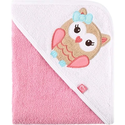 Image de Be Mammy Serviette à Capuche en Coton Bébé 95cm x BE20 272 BBL (Rose Licorne)