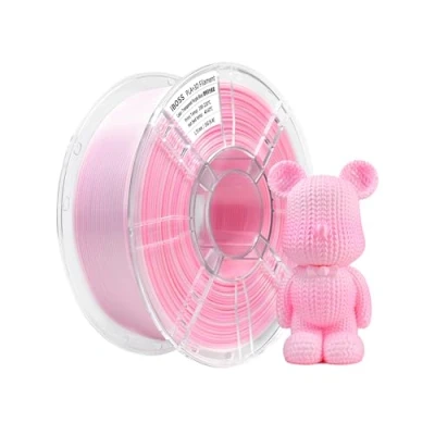 Image de iBOSS Filament PLA Plus (PLA+) pour imprimante 3D 1,75 +/ 0,02 mm Bobine de 1 kg Pro bicolore Compatible avec la plupart des imprimantes FDM (dégradé rose et blanc)