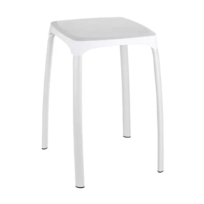 Image de WENKO Tabouret de Salle Bains Losani Douche d&#039;un Style Moderne Intemporel, Charge 120 kg, Plastique Robuste, 28 x 45 cm, Blanc