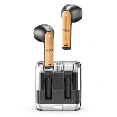 Image de Marley Zion Écouteurs Bluetooth sans Fil avec Microphone Intégré, 16h d&#039;Autonomie, Intra Auriculaires, Boîtier USB C, Matériaux Durables, Noir