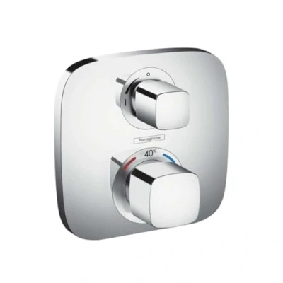 Image de hansgrohe Ecostat E Set de finition pour mitigeur thermostatique encastré avec robinet d&#039;arrêt, chromé, 15707000