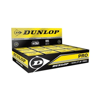 Image de DUNLOP 12X1Bbx Pro Boite de 12 balles, Noir/Jaune, Taille Unique