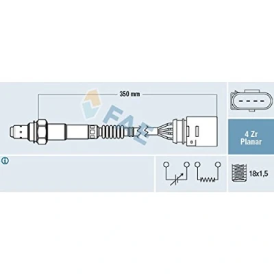 Image de FAE 77201 Sonde lambda VOLKSWAGEN: Golf 4, New Beetle 3/5 portes, Bora Berline, AUDI: A3 TT Coupe, Roadster, SEAT: Ibiza 3