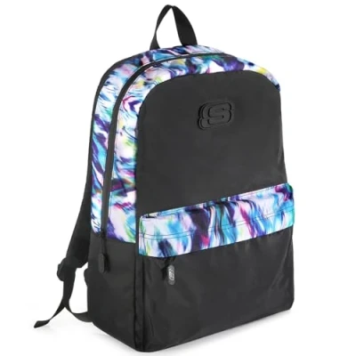 Image de Skechers Sac à Dos, Dos Basique Imperméable Classique, Ultraléger pour Usage Quotidien, Sacs d&#039;école Filles, Adolescents, 16 Litres Camo Bleu