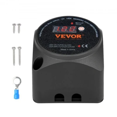 Image de VEVOR Isolateur de batterie double, 12 V 140 A, relais sensible à la tension VSR avec écran LCD, modes manuel et automatique pour ATV, UTV, camping car tout terrain, caravane, camion, bateau, yacht