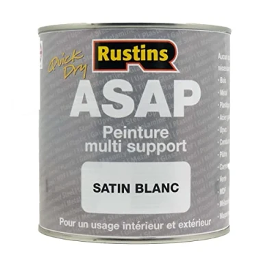 Image de Rustins ASAP Peinture multi supports à séchage rapide Intérieur et extérieur Blanc 500ml