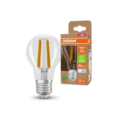 Image de OSRAM LED SUPERSTAR+ CLASSIC A FIL 75 Lampe, E27, klassische Kolbenform, 5W, 1055lm, 4000K, kaltweißes Licht, lange Lebensdauer, bis zu 60% Energieeinsparung im Vergleich Standard Lampen