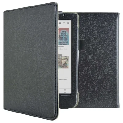Image de Étui de liseuse IMOSHION Kobo Clara Simili cuir noir Compatible BW et Colour 6 pouces