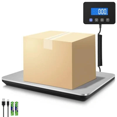 Image de Collazoey Balance Postale, Pese Colis Rechargeable USB 200 kg/ 10 g avec Fonction Conserver/Tare, Acier Inoxydable, Capteur 4 Point Écran LCD, Adaptée aux Colis/Bagages/Entrepôts