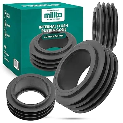 Image de Millto™ joint de raccordement en caoutchouc à encastrer pour cuvette toilette, type 40 x 50 mm, caoutchouc, raccord tuyau d&#039;écoulement, sanitaire