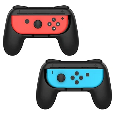 Image de MoKo 2 Pack Manette de Jeu Grips Compatible avec Nintendo Switch, Kit Contrôle en ABS Poignée Joy Con Contrôleur Paume Incurvée Réduisant Fatigue pour Switch Noir