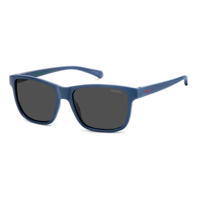 Image de Polaroid Junior PLD 8067/S PJP/M9 Lunettes de soleil Polycarbonate Bleu Gris Carré Polarisé