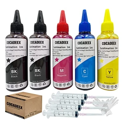 Image de COCADEEX Encre de Sublimation Compatible avec Les imprimantes WF7510 WF7520 WF7610 WF7620 WF7710 WF7720 WF7210 WF2750 ET2720 ET2650 ET2750, pour Tasses,Chemises Coussins en Polyester,Assiettes,etc.