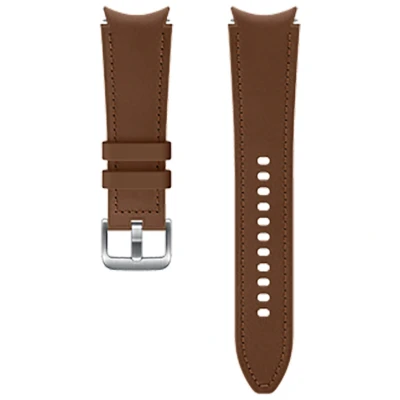 Image de Original Bracelet Cuir Hybrid 20mm M/L pour Galaxy Watch Active 4 / 2 Camel Samsung Bandeau en hybride Marron Véritable