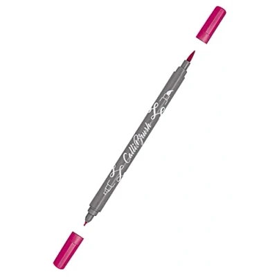 Image de Online 19056/6 Calli. Brush, double Tip Pen avec côté calligraphie et pointe pinceau, Fluo Pink