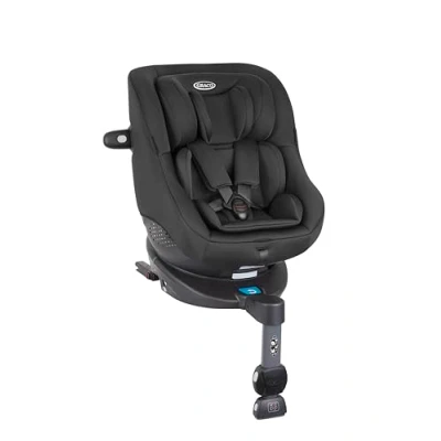 Image de Graco Turn2Me i Size R129, siège auto rotatif à 360 ISOFIX, de 40 105 cm (de la naissance jusqu&#039;à environ 4 ans), Harnais 5 points et position allongée, noir, Midnight