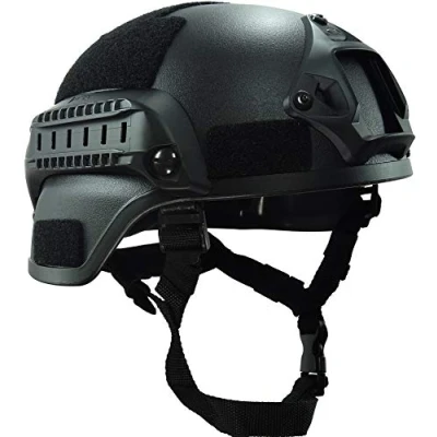 Image de HaoYK Casque tactique ACH MICH 2000 avec fixation NVG et rail latéral supérieur, Noir