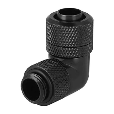 Image de Diyeeni raccord de Refroidissement par Eau G1/4 Filetage 90 degrés Angle Droit coude Eau, d&#039;extension mâle à Femelle pour système Refroidissement(Noir)