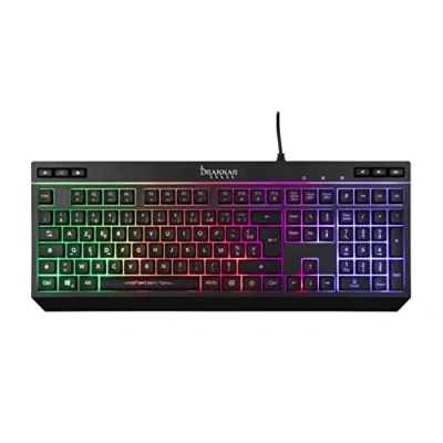 Image de Konix Drakkar Clavier Gaming Filaire à Membrane Spelheim AZERTY Anti ghosting Rétroéclairage Arc en Ciel