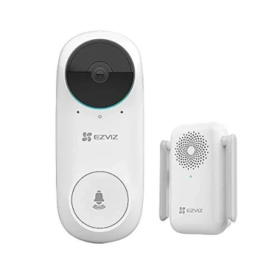 Image de EZVIZ Kit DB2C, Sonnette vidéo Intelligente à Batterie avec détection Humaine IA et Carillon, AI, Audio bidirectionnel, Prend en Charge Les Cartes MicroSD