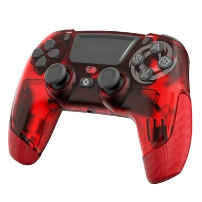 Image de Oniverse Manette PS4 PS3 PC ANDROID iOS, sans fil, Sortie Casque Stéréo, Vibrations réglables, Pavé tactile, boutons macro, mode Turbo, Wake up, Gyroscope 6 axes, Revolt (Mars Red/Rouge)