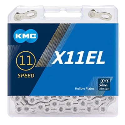 Image de KMC Cadena 11V X11EL Silver Accesorios y recambios bicis Unisex Adult, Argento, 118 Link