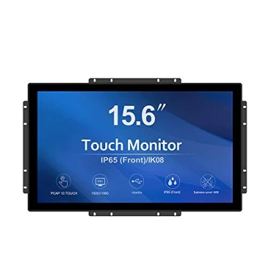 Image de GreenTouch Écran Tactile à Cadre Ouvert de 15,6 Pouces 10 Points, Moniteur écran PCAP Industriel, Port VGA+HDMI+DVI 16:9