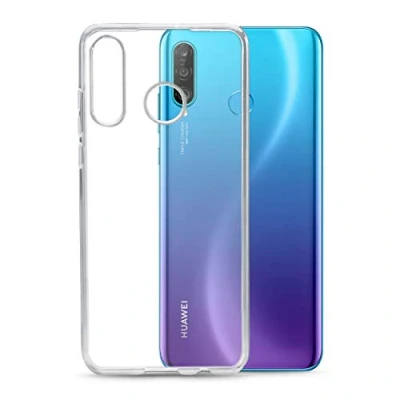 Image de Coque TPU Compatible avec Huawei P30 Lite Transparent Clear Case Protection Etui pour téléphone Portable Silicone Chiffon de Nettoyage écran mungoo