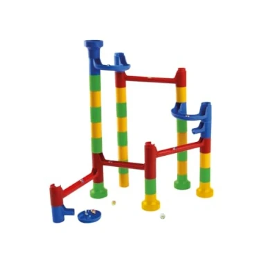 Image de Lena 65289 Cascade Circuit à Construire avec 32 éléments de Gare, 2 Lignes Courbes et 10 murales en Verre, motricité Jeu Construction pour Enfants partir 3 Ans Multicolore