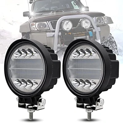 Image de Dinfu 72W Phare de Travail,7200lm Lampe travail à LED 4.5 pouces, Projecteur Feux brouillard Hors route Convient au tracteur bateau camion SUV ATV 4x4 2pcs