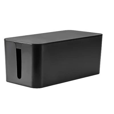Image de RICOO Cache Multiprise Z2301 B, Boîte de Rangement pour Câbles Électriques, Boite Prise 23,5x11,5x12 cm, multiprise, Noir avec 2 Ouvertures Latérales