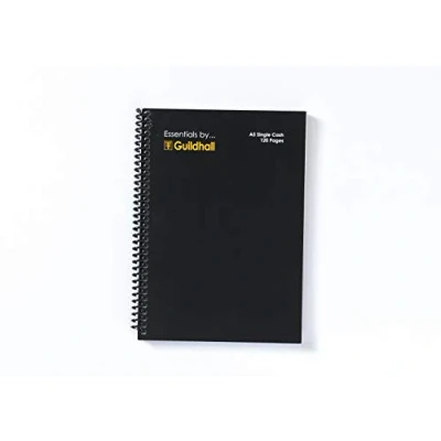 Image de Exacompta Réf GES761Z Guildhall Carnet de comptes Essentials à spirales A5, 148 x 210 mm, 192 pages papier pré imprimé 80 g/m² Recettes, dépenses, résumés